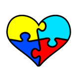 Heart made up of different jigsaw pieces