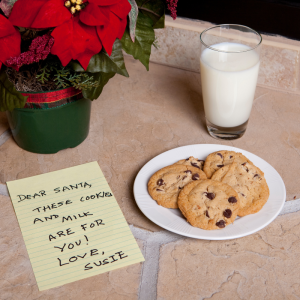 Cookies and milk left out for Santa