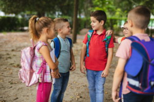 Group of children talking